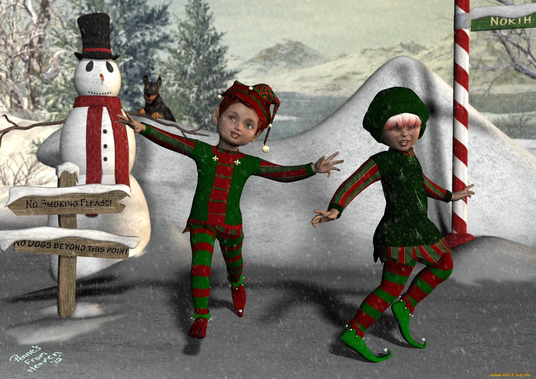 3, , holidays, , snow, play